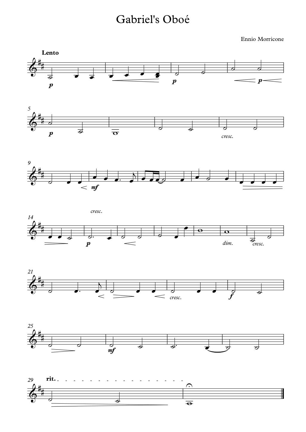 Gabriel's oboe violin ii