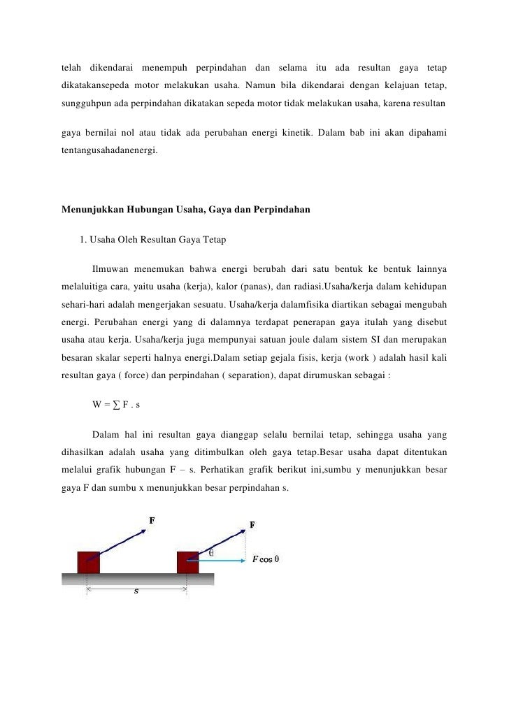 Contoh Makalah Fisika Usaha Dan Energi
