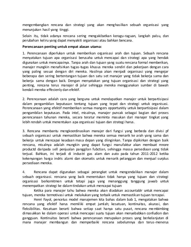 ETIKA BISNIS, Lingkungan manajerial, Planning and Strategy 