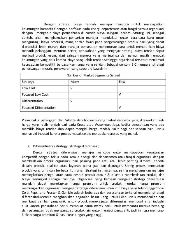 ETIKA BISNIS, Lingkungan manajerial, Planning and Strategy 