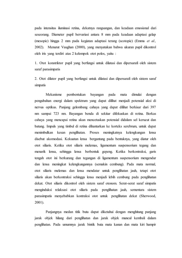 Laporan Praktikum Fisiologi Hewan: Refleks Pupil dan Bintik Buta Pada