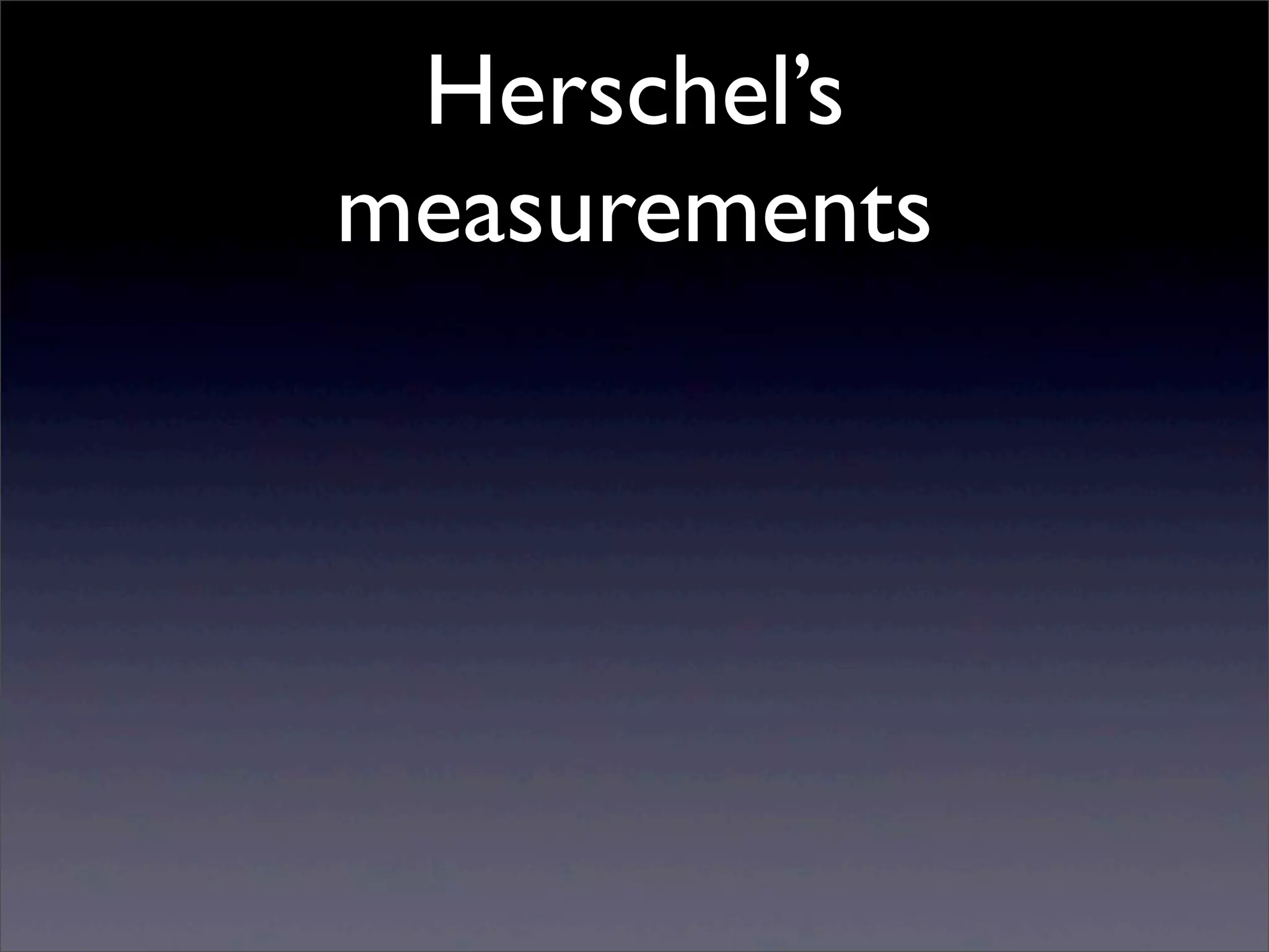 Herschel’s
measurements
 