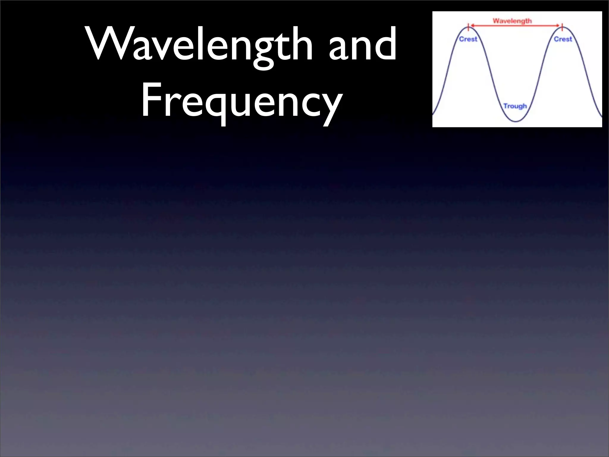 Wavelength and
Frequency
 