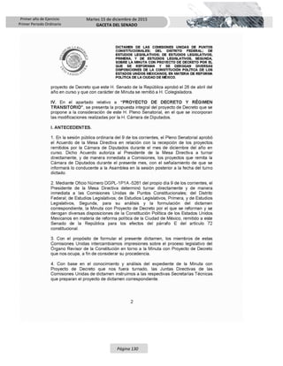 Primer año de Ejercicio
Primer Periodo Ordinario
Martes 15 de diciembre de 2015
GACETA DEL SENADO
Página 130
 