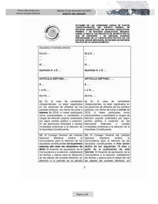 Primer año de Ejercicio
Primer Periodo Ordinario
Martes 15 de diciembre de 2015
GACETA DEL SENADO
Página 133
 