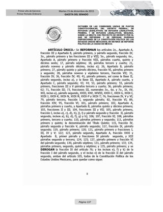 Primer año de Ejercicio
Primer Periodo Ordinario
Martes 15 de diciembre de 2015
GACETA DEL SENADO
Página 137
 