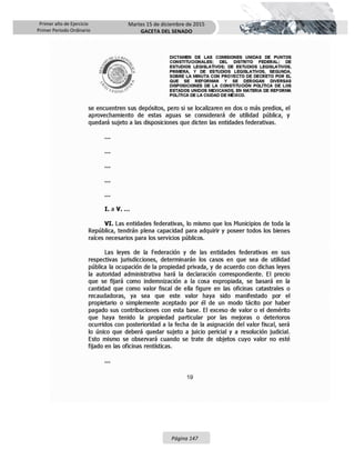 Primer año de Ejercicio
Primer Periodo Ordinario
Martes 15 de diciembre de 2015
GACETA DEL SENADO
Página 147
 