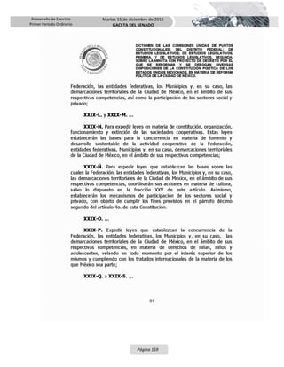 Primer año de Ejercicio
Primer Periodo Ordinario
Martes 15 de diciembre de 2015
GACETA DEL SENADO
Página 159
 