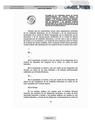 Primer año de Ejercicio
Primer Periodo Ordinario
Martes 15 de diciembre de 2015
GACETA DEL SENADO
Página 167
 