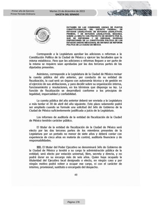 Primer año de Ejercicio
Primer Periodo Ordinario
Martes 15 de diciembre de 2015
GACETA DEL SENADO
Página 176
 