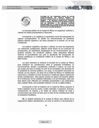 Primer año de Ejercicio
Primer Periodo Ordinario
Martes 15 de diciembre de 2015
GACETA DEL SENADO
Página 178
 