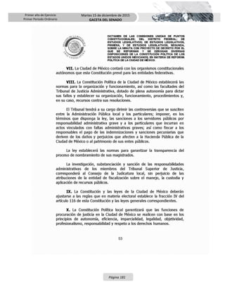 Primer año de Ejercicio
Primer Periodo Ordinario
Martes 15 de diciembre de 2015
GACETA DEL SENADO
Página 181
 