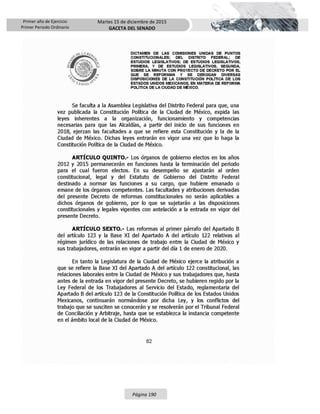 Primer año de Ejercicio
Primer Periodo Ordinario
Martes 15 de diciembre de 2015
GACETA DEL SENADO
Página 190
 