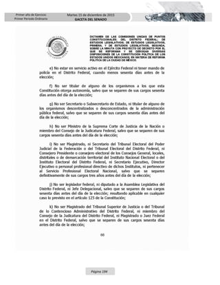 Primer año de Ejercicio
Primer Periodo Ordinario
Martes 15 de diciembre de 2015
GACETA DEL SENADO
Página 194
 