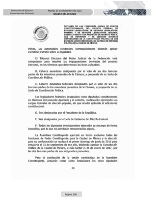 Primer año de Ejercicio
Primer Periodo Ordinario
Martes 15 de diciembre de 2015
GACETA DEL SENADO
Página 196
 