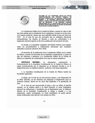 Primer año de Ejercicio
Primer Periodo Ordinario
Martes 15 de diciembre de 2015
GACETA DEL SENADO
Página 198
 