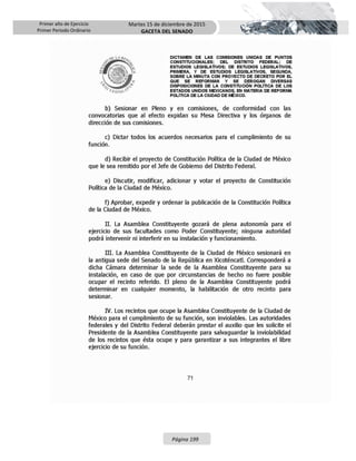 Primer año de Ejercicio
Primer Periodo Ordinario
Martes 15 de diciembre de 2015
GACETA DEL SENADO
Página 199
 