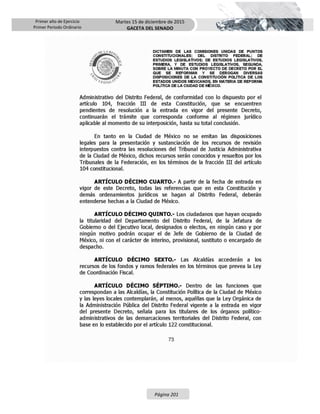Primer año de Ejercicio
Primer Periodo Ordinario
Martes 15 de diciembre de 2015
GACETA DEL SENADO
Página 201
 