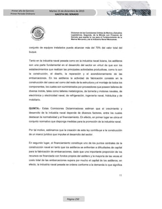 Primer año de Ejercicio
Primer Periodo Ordinario
Martes 15 de diciembre de 2015
GACETA DEL SENADO
Página 250
 