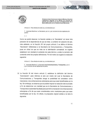 Primer año de Ejercicio
Primer Periodo Ordinario
Martes 15 de diciembre de 2015
GACETA DEL SENADO
Página 254
 