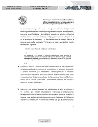 Primer año de Ejercicio
Primer Periodo Ordinario
Martes 15 de diciembre de 2015
GACETA DEL SENADO
Página 256
 