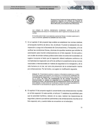 Primer año de Ejercicio
Primer Periodo Ordinario
Martes 15 de diciembre de 2015
GACETA DEL SENADO
Página 259
 