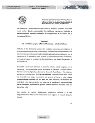 Primer año de Ejercicio
Primer Periodo Ordinario
Martes 15 de diciembre de 2015
GACETA DEL SENADO
Página 268
 