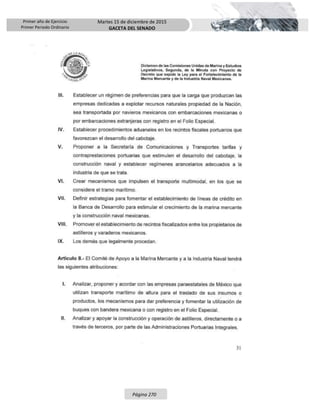 Primer año de Ejercicio
Primer Periodo Ordinario
Martes 15 de diciembre de 2015
GACETA DEL SENADO
Página 270
 