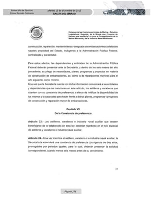 Primer año de Ejercicio
Primer Periodo Ordinario
Martes 15 de diciembre de 2015
GACETA DEL SENADO
Página 276
 