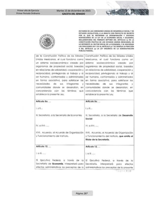 Primer año de Ejercicio
Primer Periodo Ordinario
Martes 15 de diciembre de 2015
GACETA DEL SENADO
Página 287
 
