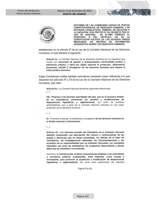 Primer año de Ejercicio
Primer Periodo Ordinario
Martes 15 de diciembre de 2015
GACETA DEL SENADO
Página 325
 