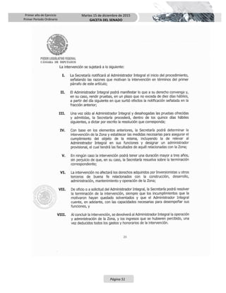 Primer año de Ejercicio
Primer Periodo Ordinario
Martes 15 de diciembre de 2015
GACETA DEL SENADO
Página 51
 