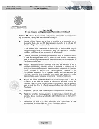 Primer año de Ejercicio
Primer Periodo Ordinario
Martes 15 de diciembre de 2015
GACETA DEL SENADO
Página 56
 