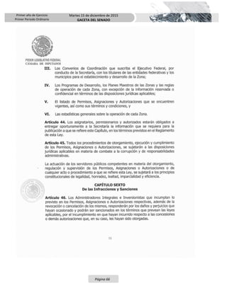 Primer año de Ejercicio
Primer Periodo Ordinario
Martes 15 de diciembre de 2015
GACETA DEL SENADO
Página 66
 
