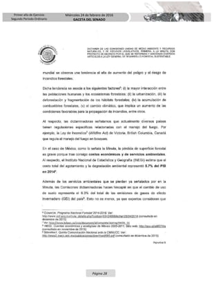 Primer año de Ejercicio
Segundo Periodo Ordinario
Miércoles 24 de febrero de 2016
GACETA DEL SENADO
Página 28
 
