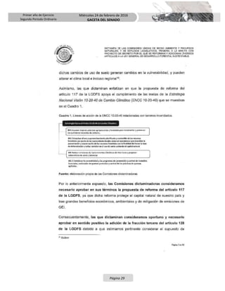 Primer año de Ejercicio
Segundo Periodo Ordinario
Miércoles 24 de febrero de 2016
GACETA DEL SENADO
Página 29
 