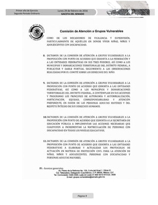 Primer año de Ejercicio
Segundo Periodo Ordinario
Lunes 29 de febrero de 2016
GACETA DEL SENADO
Página 9
 