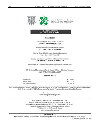 Gaceta CDMX 18 09 2020 bis