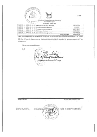 Gaceta extraordinaria 36 2016