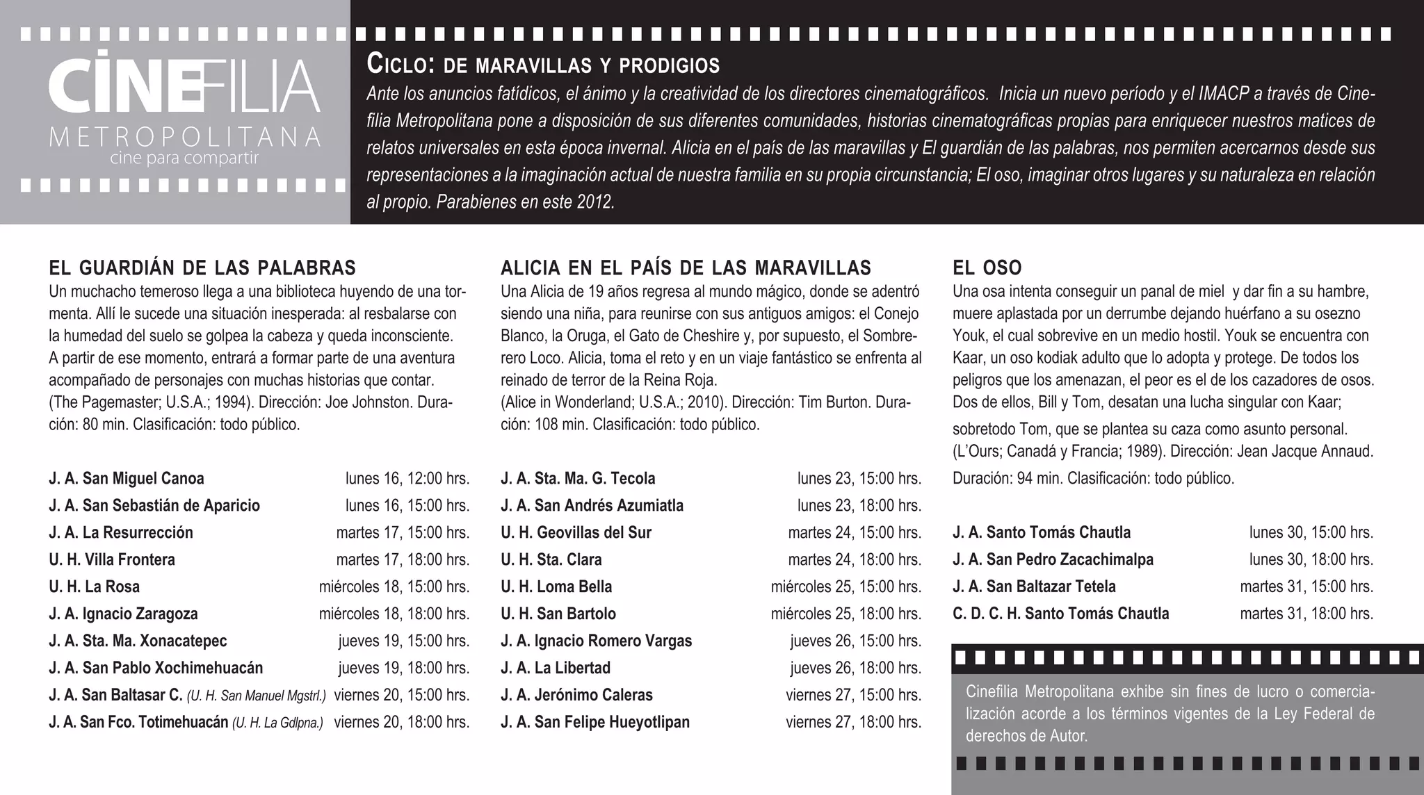 METROPOLITANA
cine para compartir