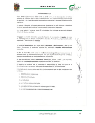 GACETA MUNICIPAL
H. AYUNTAMIENTO 2012-2015 74
 