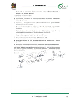GACETA MUNICIPAL
H. AYUNTAMIENTO 2012-2015 78
 