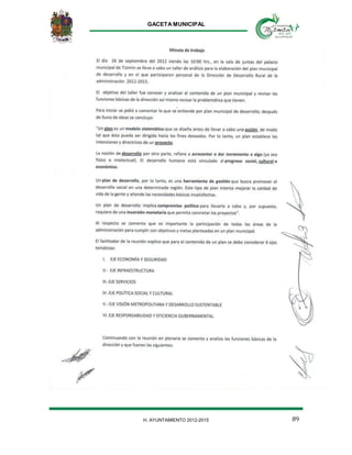 GACETA MUNICIPAL
H. AYUNTAMIENTO 2012-2015 89
 