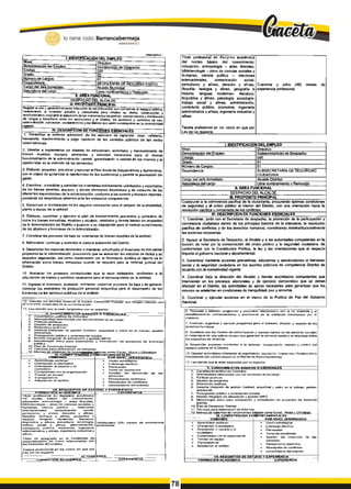 Nivel
I. ID E N T IF IC A C IO N D E L E M P L E O
D e n o m in a c ió n d e i E m p te o :
C ó d ig o
G ra d o :
N ú m e ro d e G am os:
D e p e n d e n cia :
C a ig o d e l J e fa Im n o cia to
N a tu ra le z a d e l ca rg o
D ire ctivo
S e c re ia rio fa ) J e D e sp a ch o
020
02
01
S E C R E T A R ÍA D E R E C U R S O F IS IC O
A lc a ld e M u n icip a l
Ü - A R E A F U N C IO N A L
L ib re n o m b ra m ie n to y R e m o ció n
D E S P A C H O D E L A L C A L D E
iilP
R
O
FQ
srroprincipal
Regular oí uso y aprovechamiento adecuado de los elementos que confofTT?3»Tei esp^cícTpiibjtco
incentivando Ja inversión privada y comunitaria para ampliar su cierta, construcción y
mantenimiento, mediante la aplicación de los inslrumetitos de gestión, compensación y distribución
de cargas y beneficios entre los particulares y ef Distrito, los permisos y contratos de uso,
administración, concesión, mantenimiento y las demás que estén establecidas en la normativkJad
vigente.
tV« D E S C R IP C IO N D E F U N C IO N E S E S E N C IA L E S
1. G a ra n tiz a r la co rre cta p re s ta d o r d e los se rvicio s d e vig ila n cia , a seo , c a fe te ría ,
tra n s p o rte , m a n te n im ie n to y p a g o o p o rtu n o d e lo s s e rv id o s p ú b lic o s d e la s se de s
a d m in istra tiva s,
2. D is e ñ a r e im p te m e n ta r u n sis te m a de a d q u is ic ió n , s u m in is tro y mantenimiento d e
b ie n e s m u e ble s, e q u ip o s , e le m e n to s y s e rvicio s n e c e s a rio s p a ra e l n o rm a l
fu n c io n a m ie n to d e la a d m in istra ció n ce n tra l, g a ra n tiza n d o la ca lid a d d e lo s m is m o s y la
o p o rtu n id a d e n la a te n ció n d e fas dem an da s,
3 . E la b o ra r, p ro p o n e r, a c tu a liz a r y e je cu ta r e l P la n A n u a l d e A d q u is ic io n e s y S u m in istro s,
co n e l o b je to d e g a ra n tiz a r la o p o rtu n id a d d e io s s u m in is tro s y p e rm itir la p la n e a ció n def
4. C o o rd in a r, c o n s o lid a r y c o n tro la r lo s in vé n ta n o s d e b id a m e n te v a lo riz a d o s y s o p o rta d o s
d e lo s b ie n e s m u e b le s, e q u ip o s, y d em ás e le m e n to s d e v o lu tiv o s y d e c o n s u m o d e la s
d ife re n te s d e p e n d e n cia s d e la a d m ín is tra d ó n , c o n fo rm e a la s n o rm a s y té cn ica s vig en tes,
p re s e n ta r lo s re sp e ctivo s in fo rm e s a nte la s in sta n cia s co m p e te n te s.
5. G a ra n tiz a r la co n tra ta c ió n d e lo s se g u ro s n e ce sa rio s para el a m p a ro de la p ro p ie d a d ,
p ia n ta y e q u ip o d e la e ntid ad .
6 . E la b o ra r, c o o rd in a r, y e je c u ta r el p la n d e m a n te n im ie n to p re v e n tiv o y c o rre c tiv o de
to d o s lo s b ie n e s a m u e b le s , m u e b le s y e q u ip o s, ve h íc u lo s y d e m á s b ie n e s d e p ro p ie d a d
d e la A d m in is tra c ió n d e l D is trito o p u e s to s a su d isp o sició n p a ra e l n o rm a l cu m p lim ie n to
i d e tos o b je tiv o s y fu n c io n e s d e la A d m in is tra c ió n .
7 C o o rd in a r lo s p ro ce so s d e b aja de in ve n ta rio s d e b ie n e s m u e b le s d e fa e ntidad*
fi. A d m in istra r, c o n tro la r y cu sto d ia r eJ parQ ue a u to m o to r d e l D istrito .
9 . D e s a rro lla r la s a c c io n a s te n d ie n te s a m a n te n e r a c tu a liz a d o e l in v e n ta rio d e in m u e b le s
p ro p ie d a d d e la a d m in istra ció n , p ro cu ra n d o q ue se a d e la n te n lo s e s tu d io s d e títu lo s y su
re sp e tiva d e p u ra ció n , a s í co m o c o o rd in a n d o con la S e c re ta ria J u ríd ic a e l re p o rte d e ta
in fo rm a c ió n so b re b ie n e s in m u e b le s c u a n d o se re q u ie ra para ta d efe nsa ju d ic ia l d e l
D istrito.
10. A d e la n ta r lo s p ro c e s o s co n tra ctu a le s q u e le s e a n d e le g a d o s, te n d ie n te s a la
a d q u isició n d e b ie n e s y s e rv ía o s n e ce sa rio s para e l fu n c io n a m ie n to de la e ntid ad .
11. In g re sa r al in ve n ta rio , cu sto d ia r, m a n te n e r, c o o rd in a r p ro ce so s d e b a ja y e n g e n e ra l,
c o n tro la r lo s e le m e n to s de p ro te cció n p e rs o n a l a d q u irid o s p a ra el d e s e m p e ñ o de te s
fu n d o n e s d e lo s s e rv id o s p ú b lico s d e la e ntidad.
12. A tender Jos c^surrlos relativos ai C o n tro C om ercial P opular que ten g an rc lo d ó o con
e l inm ueble propiedad d e la adm inistración.
13 La a d e m ás C|uO Te sean asignadas por su superior.
_y. CO N OCIMIENTOS BÁSICOS O ESENCÍAL6S
Constitución política d e Cotorrtbíu
KlOm ialividad relacionada con iaa funciones d e su cargo.
Políticas públicas
G estión d e proyectos
RelflC'Ofics p u b lic a s
S istem a Integrado d e gestión (calidad, seguridad v salud en « l trabajo gestión
am biental).
P resupuesto público y oontratación estatal.
M odelo integrado de planeación y gestión M IP G .
M etodología única p¿jra elaboración y form ulación d e proyectos d e kivftr$ión
pública.
. P lan da Desarrollo Distrital
. Técnicas p a ra elaboración d e inform es,
. M a n e jo d e aislem os d e herra m ientas b á s icas com o E kí^ I. W o rd y Q fim ática.
V I. C O M P E T E M C IA S C O M P O R T A M E N T A I-E S
COMUNES
A p re n d izaje continuo
O rientación a resultados.
O rientación a l usuario y al
C iu d a d a n o
C om prom iso con ta organización
Trabajo e n equipo
T ra nsparen cía
A daptación al cam bio
P O R N IV E L J E R A R Q U IC O
V isión estratégica
Liderazgo efectivo
P laneación
T o m a d e decisiones
G estión d el desarrollo de
p e r s o n a s
P ensam iento slstem tco
R esolución d e conflictos
conocim iento d e l entorno
_
_
_
_
_
_
_
_
_
_
_
_
_
_
_ VIL REQUISITOS PE ESTUDIO Y EXPERIENCIA
FORMACION ACADEMICA ' " EXPERIENCIA
Titulo profesional e n disciplina académ ica
rtel núcleo básico rfei conocim iento:
educación, antropología — artes liberales,
btbltolecalogía —otros d e ciencias sociales y
Hum anas, d o n d ü política — relaciones
internacionales. com unicación social-
periodism o y a Tines, de rec h o y afines,
filosofía- teología y afines, g e o g rafía e
historia, lenguas m odernas- literalura-
lingüi&tica y aflOOS, psicología, sociología-
trabajo social y afinos, adm inistración,
contaduría pública, e conom ía, ingeniería
adm inistrativa y afines, ingeniería industrial y
a f in e s
T itulo d e postgrado e n la m odalidad
especializackOn e n áreas relacionadas con
las funciones del em pleo.
T a rje ta profesional e n los casos e n q u e por
Ley a sí se requiera
V einticuatro (2 4 ) m e se s d a experiencia
profesional.
ALTERNATIVA
FORMACION ACADEMICA EXPERIENCIA
T itu lo p ro fe s io n a l e n d is c ip lin a a c a d é m ic a
d e l n ú c le o b á s ic o d e l c o n o c im ie n to :
e d u c a d ó n , a n tro p o lo g ía - a rle s lib e ra le s ,
b fb lio le c o lo g ia - o tro s d e c ie n c ia s s o c ia le s y
h u m a n a s , c ie n c ia p o lític a - re la c io n e s
in te rn a c io n a le s , c o m u n ic a c ió n s o c ia l-;
p e rio d is m o y a fin e s , d e re c h o y a fin e s ,
filo s o fía - te o lo g ía y a fin e s , g e o g ra fía e
h is to ria , le n g u a s m o d e rn a s - lite ra tu ra -
lin g ü is tic a y a fin e s , p s ic o lo g ía , s o c io lo g ía -
tra b a jo s o c ia l y a fin e s , a d m in is tra c ió n ,
c o n ta d u ría p ü b lic a , e c o n o m ía , in g e n ie ría
a d m in is tra tiv a y a fin e s , in g e n ie ría in d u s tria l y
a fin e s
T a rje ta p ro fe s io n a l en los c a s o s e n q u e p o r
L e v a s i s e re q u ie ra _________________________
C u a re n ta y o c h o (4B ) m e s e s d e
e x p e rie n c ia p ro fe sio n a l.
L ID E N T IF IC A C IÓ N D E L E M P L E O
N ive l:
D e n o m in a c ió n d e l E m p le o :
C ó d ig o
G ra d o :
N ú m e ro d e C a rg o s :
D e p e n d e n c ia :
C a rg o d e l J e fe In m e d ia to :
N a tu ra le z a d e l c a rg o
D ire c tiv o
S u b s e c re ta rio (a ) d e D e s p a c h o
0 4 5
01
01
S U B S E C R E T A R IA D E S E G U R ID A D
C IU D A D A N A
A lc a ld e D is trita l
IL A R E A F U N C IO N A L
U b re n o m b ra m ie n to y R e m o ció n
D E S P A C H O D E L A L C A L D E
B l P R O P Ó S IT O P R IN C IP A L
C o a d y u v a r a la c o n v iv e n c ia p a c ific a d e la c iu d a d a n ía , p ro c u ra n d o ó p tim a s c o n d ic io n e s
d e s e g u rid a d y e l o rd e n p ú b lic o a l in te rio r d e l D is trito , c o n u n a o rie n ta c ió n h a cia la
re s o lu c ió n p a c ific a y c o n c e rta d a d e lo s co n flic to s .
IV . D E S C R IP C IO N D E F U N C IO N E S E S E N C IA L E S "
1. C o o rd in a r, ju n to c o n e l S e c re ta rio d e d e s p a c h o , la p ro m o c ió n d e la p a rtic ip a c ió n y
c o n v iv e n c ia c iu d a d a n a d e n tro d e lo s p rin c ip io s b á ste o s d e la to le ra n c ia , la re s o lu c ió n
p a c ific a d e c o n flic to s y d e lo s d e re c h o s h u m a n o s , c o o rd in a n d o in te rin stítu cio n a b m e n te
la s a c c io n e s n e c e s a ria s .
2. A p o y a r a l S e c re ta rio d e D e s p a c h o , a l A lc a ld e y a la s a u to rid a d e s c o m p e te n te s e n la
fu n c ió n d e v e la r p o r la c o n s e rv a c ió n d e l o rd e n p ú b lic o y la se g u rid a d c iu d a d a n a , d e
c o n fo rm id a d co n la C o n s titu c ió n P o lític a , la le y y la s o rie n ta c io n e s q u e a l re s p e c to
im p a rta e l g o b ie rn o n a c io n a l y d e p a rta m e n ta l.
3 . G a ra n tiz a r m e d ia n te a c c io n e s p re v e n tiv a s , e d u c a tiv a s y s a n c io n a to ria s e l b ie n e s ta r
s o c ia l y la se g u rid a d c iu d a d a n a e n lo s a s u n to s p o líd v o s d e c o m p e te n c ia D is trita l d e
a c u e rd o c o n la n o rm a tiv id a d vig e n te .
4 . C o o rd in a r b a jo la d ire c c ió n d e l A lc a ld e y d e m á s a u to rid a d e s c o m p e te n te s q u e
In te rv ie n e n e n lo s p ro c e s o s e le c to ra le s y d e e je rc ic io d e m o c rá tic o q u e s e d e b a n
e fe c tu a r e n e l D is trito , la s a c tiv id a d e s d e a p o y o n e c e s a ria s p a ra g a ra n tiz a r q u e lo s
m is m o s s e a d e la n te n e n c o n d ic io n e s d e tra n q u ilid a d , p a z y a rm o n ía .
5. C o o rd in a r y e je c u ta r a c c io n e s e n e l m a rc o d e la P o lític a d e P a z d e l G o b ie rn o
N a c io n a l.
6. Proponer y «laborar programas y proyerios relacionados con la no Violencia y tj 
restablecimiento socioeconómico y psicosooal ae la población desplazada jxir {a '
violencia. [
7 . Formular, organizar y ejecutar programas para el fomento, dKusión y respeto de los
derechos humanos
8. Coordinar con los medros da comúnrcación y representantes de los sectores sociales
el despliegue de una cultura de paz que garantice la armonía social y se imponga sobre
los esquem as d e violencia.
9 . Desarrollar acciones orientadas a la defensa, recuperación, m anejo y control del
espacio público en et Distrito.
10. Ejecutar actividades orientadas al seguimiento, regulación, inspección, fiscalización e
intervención del cuntrol urbano en el Distrito do Barranca berm eja.
11. Las dem ás que le saan asignadas por su superior.
V . C O N O C IM IE N TO S B Á 5IC O S O E SE N C IA LES
1. Constitución política de Colombia
2. Normatividad relacionada con las Tunciones de su cargo.
3 . Políticas publicas
4 . Gestión de proyectos
5. Relaciones publicas
6. Sistema Integrado de gestión (calidad, seguridad y salud en el trabajo, gestión
ambiental).
7 . Presupuesto público y oontratación estatal.
8. Modelo integrado de planeación y gestión MtPG.
9. Metodología única para elaboración y formulación de proyectos de inversión
publica.
10. Plan de Desarrollo Distrital
11. Técnicas para elaboración de informes.
12. Manejo de sistemas de herramientas básicas como Excel, W ord y Qfimática.
V L C O M P E T E N C IA S C O M P O R T A M E N T A L E S
COM UNt» 'POWn iv e ljgw A w om co
Aprendizaje oonlinuo
Orientación a resultados.
Orientación a| usuario y al
ciudadano
Compromiso con la organización
Trabajo en equipo
Transparencia
Adaptación al cambio
Visión estratégica
Liderazgo efectivo
Planeación
Tom a d e decisiones
C u estión J e l O e sa rru llu
personas
Pensamiento sistcmico
Resolución de conflictos
conocimiento del entorno
___________ V I. R E Q U IS ITO S P E E STU D IO Y E X P E R C N C IA ___
FORMACION ACAQ6MWA I EXPeWeWCÍÁ
 