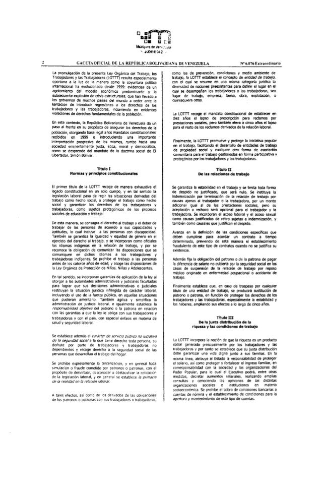 Gaceta oficial extraordinaria 6076 lottt