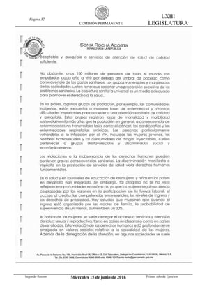 Página 32
COMISIÓN PERMANENTE
LXIII
LEGISLATURA
Segundo Receso Miércoles 15 de junio de 2016 Primer Año de Ejercicio
 