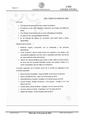 Página 62
COMISIÓN PERMANENTE
LXIII
LEGISLATURA
Segundo Receso Miércoles 15 de junio de 2016 Primer Año de Ejercicio
 