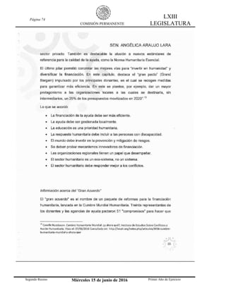 Página 74
COMISIÓN PERMANENTE
LXIII
LEGISLATURA
Segundo Receso Miércoles 15 de junio de 2016 Primer Año de Ejercicio
 