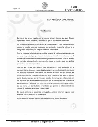 Página 76
COMISIÓN PERMANENTE
LXIII
LEGISLATURA
Segundo Receso Miércoles 15 de junio de 2016 Primer Año de Ejercicio
 