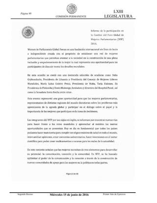 Página 80
COMISIÓN PERMANENTE
LXIII
LEGISLATURA
Segundo Receso Miércoles 15 de junio de 2016 Primer Año de Ejercicio
 